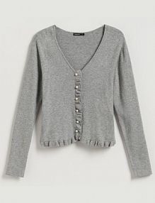 Kardigan z wiskozą Reserved szary 477HH-85M