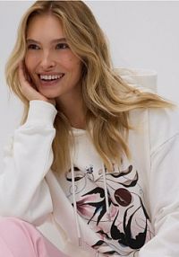 Bluza z nadrukiem Reserved biała damska 479IK-01X
