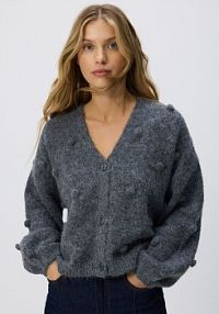 Kardigan z aplikacjami Reserved szary 486GP-85M