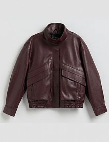 Kurtka z imitacji skóry Reserved czerwona damska 489IA-53X