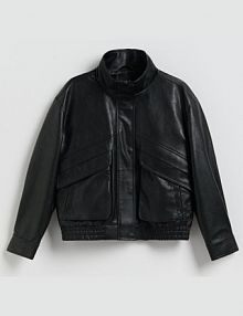 Kurtka z imitacji skóry Reserved czarna damska 489IA-99X