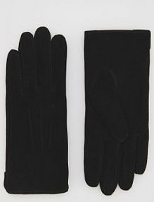 Zamszowe rękawiczki Reserved czarne damskie 497FE-99X