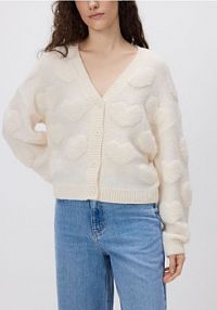 Kardigan ze strukturalnym wzorem Reserved beżowy 502HH-02X
