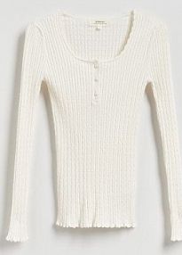 Sweter z wiskozy Reserved biały damski 505IY-01X