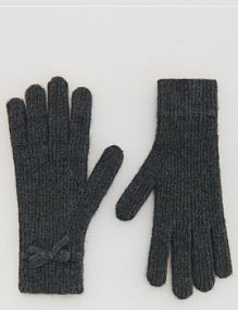 Rękawiczki z kokardkami Reserved szare damskie 514FE-90X