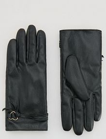 Rękawiczki z ozdobną aplikacją Reserved czarne damskie 515FE-99X