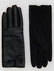Rękawiczki z kokardkami Reserved czarne damskie 524FE-99X