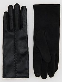 Rękawiczki z łączonych materiałów Reserved czarne damskie 525FE-99X