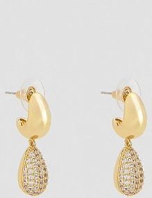 Wiszące kolczyki z cyrkoniami Reserved złote 526FD-GLD