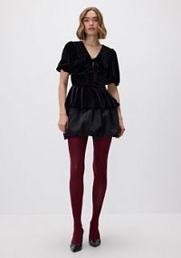 Welurowa bluzka Reserved czarna damska 528GH-99X