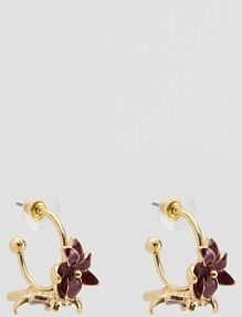 Kolczyki z kwiatowym motywem Reserved czerwone 534FD-83X