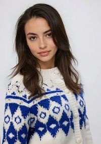 Wzorzysty kardigan Reserved niebieski 539HH-55M