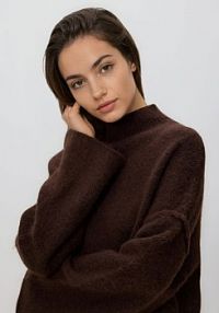 Sweter z golfem Reserved brązowy damski 544HH-89X