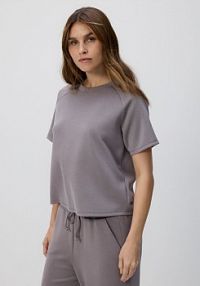 T-shirt z modalem Reserved brązowy damski 565GA-84X