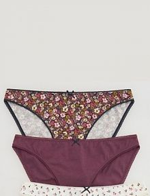 Bawełniane majtki figi 3 pack Reserved fioletowe 569EZ-49X