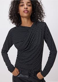Bluzka w kropki Reserved czarna damska 572JT-99X