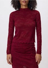 Bluzka z haftowanym wzorem Reserved czerwona damska 576JT-53X