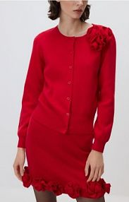 Kardigan z aplikacją Reserved czerwony 582FW-33X