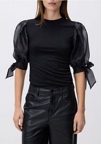 Bluzka z modalem Reserved czarna damska 583GA-99X