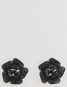 Kolczyki w kształcie kwiatów Reserved czarne 585FD-99X