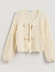 Kardigan z wełną alpaki Reserved biały 598IN-01X