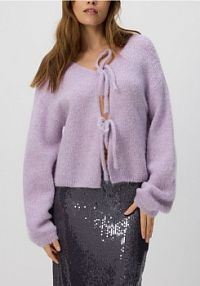 Kardigan z wełną alpaki Reserved fioletowy 598IN-04M