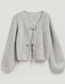 Kardigan z wełną alpaki Reserved szary 598IN-09M