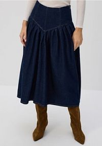 Jeansowa spódnica midi Reserved granatowa 599HV-59J