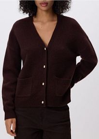 Wełniany kardigan Reserved brązowy 606FW-89X