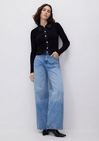 Bluzka z wiskozą Reserved czarna damska 623HO-99X