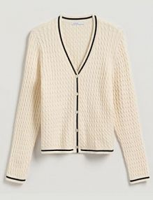 Strukturalny kardigan z wiskozą Reserved beżowy 628HO-02X