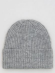 Prążkowana czapka beanie Reserved szara damska 632FE-09X