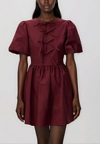Sukienka mini z wiązaniem Reserved czerwona 655HS-83X