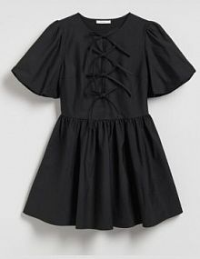 Sukienka mini z wiązaniem Reserved czarna 655HS-99X