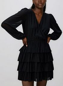 Sukienka mini w groszki Reserved czarna 656HS-99X