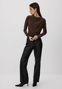 Bluzka z poduszkami na ramionach Reserved brązowa damska 656IU-89X