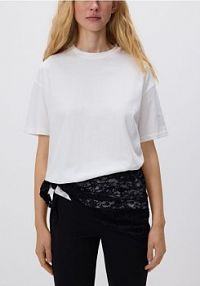 T-shirt z koronkową bandaną Reserved biały damski 658IU-01X