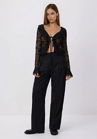 Koronkowa bluzka Reserved czarna damska 659IU-99X