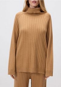 Golf w prążek Reserved brązowy damski 661HO-82X