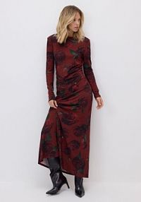 Sukienka z nadrukiem w róże Reserved czerwona 662JT-92X