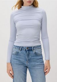 Longsleeve z włóknami bambusowymi Reserved niebieski damski 671IU-05X