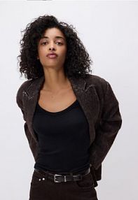 Longsleeve z modalem Reserved czarny damski 673IU-99X