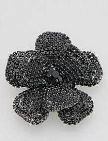 Broszka w kształcie kwiatu Reserved czarna 684IL-99X