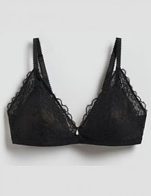 Koronkowy biustonosz z fiszbinami Reserved czarny 708HQ-99X