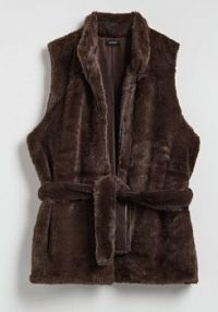 Ponczo ze sztucznego futerka Reserved brązowe 711FD-88X