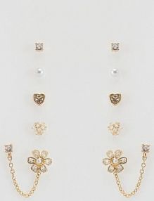 Zestaw kolczyków z cyrkoniami Reserved złote 716IL-GLD