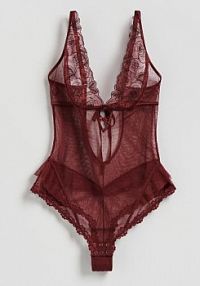 Koronkowe body Reserved brązowe 720HQ-93X