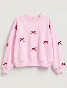 Bluza z kokardkami Reserved różowa damska 726GA-30X