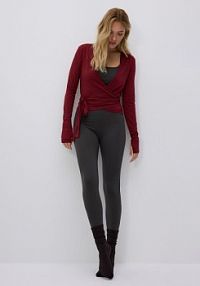 Kopertowa bluzka z modalem Reserved czerwona damska 727BW-53X