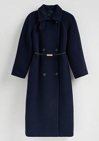 Płaszcz z wełną Bellandi Reserved granatowy damski 728AY-59X